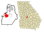 Houston County Georgia Incorporated and Unincorporated areas Perry Highlighted